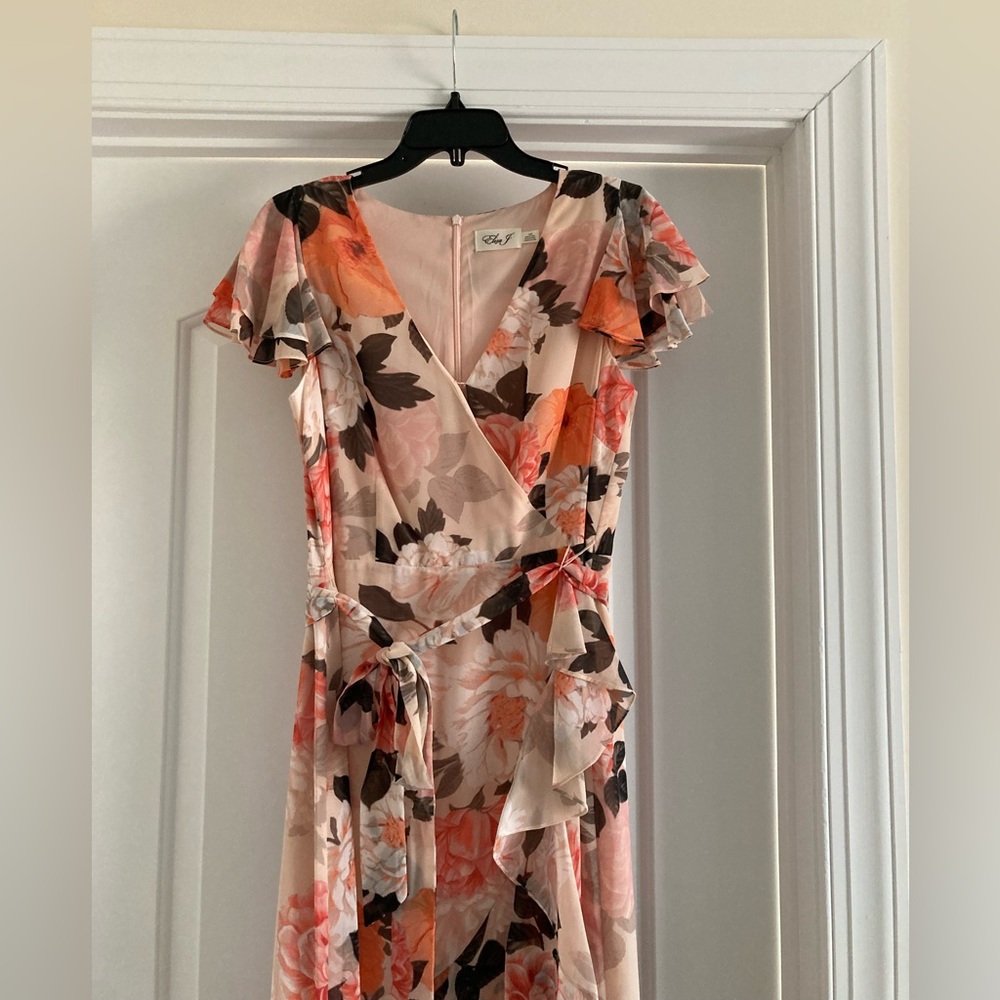 Eliza J Peach Pink Floral Maxi Dress - Picture 9 of 10